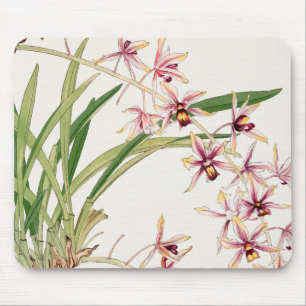 Botanische Illustration mit Orchideen, Mauspad