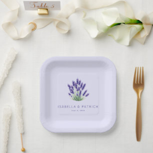 Botanische Illustration von ruhigem Lavendel Pappteller