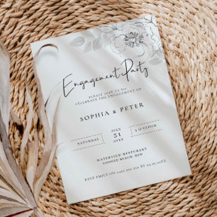 Botanische Illustrations-Engagementparty-Einladung Einladung