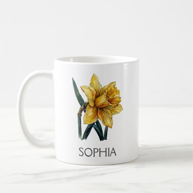 Botanische Illustrations-Tasse - Gelbe Narzisse Kaffeetasse (Links)