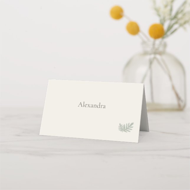 Botanische Immergrüne Dinnerparty  Platzkarte (Vorderseite)