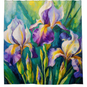 Botanische Iris Duschvorhang
