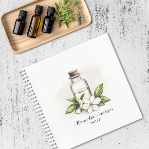 Botanische Jasmine Essential Oils Floral Wasserfar Notizbuch