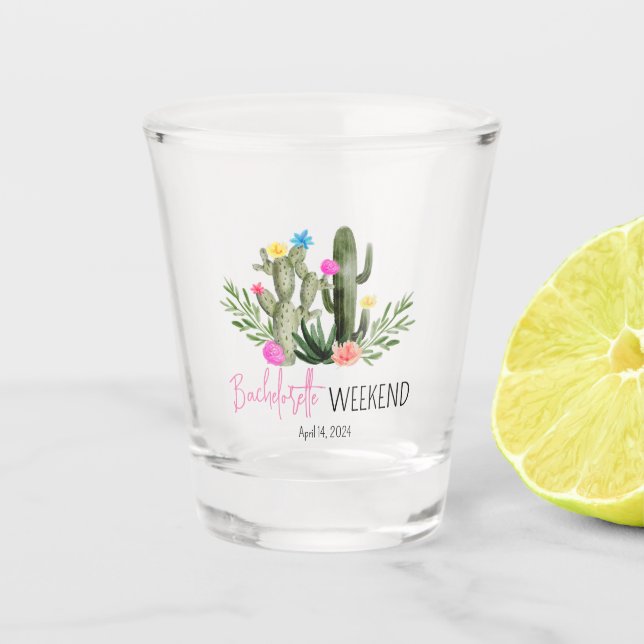 Botanische Kaktus+Florals I Shot Glass Schnapsglas (Vorderseite)