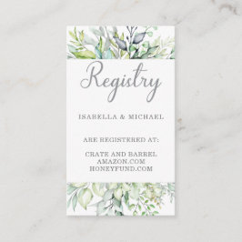 Botanische Kalligrafie-Geschenkregister Begleitkarte