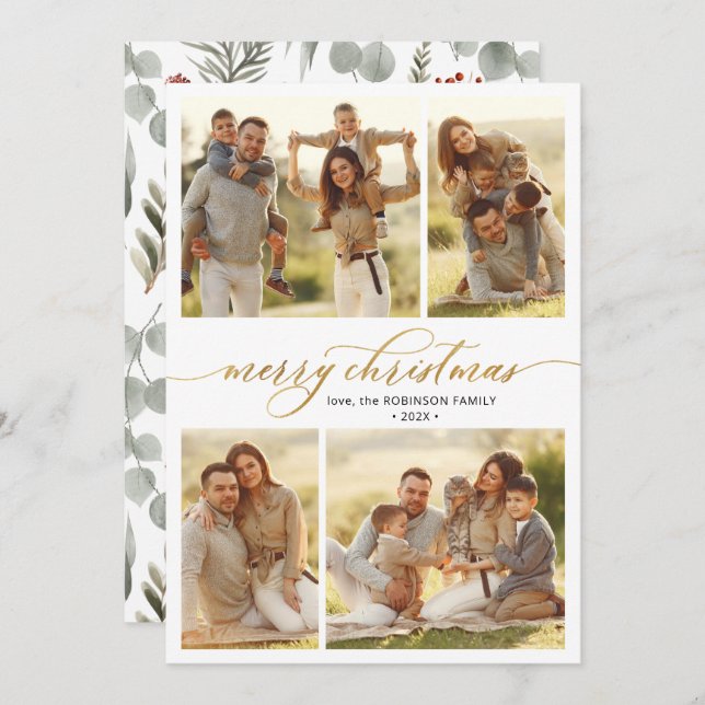 Botanische Kalligraphie 4 Weihnachten im Foto (Vorne/Hinten)