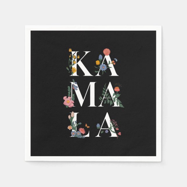 Botanische Kamala Harris - Abstimmung 2024 Floral  Serviette (Vorderseite)