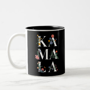 Botanische Kamala Harris Wahl 2024 Florale Wähleri Zweifarbige Tasse