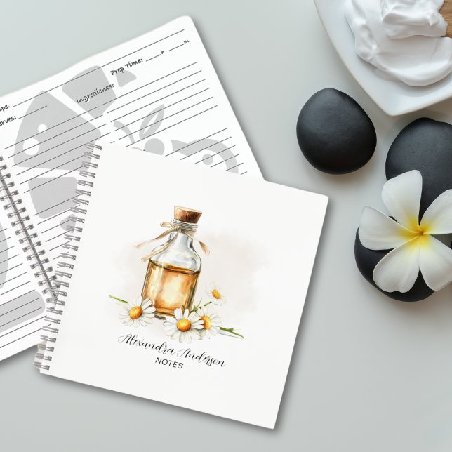 Botanische Kamille Essenzielle Öle Wasserfarbe Notizbuch (Botanical Chamomile Essential Oils Watercolor Notebook)