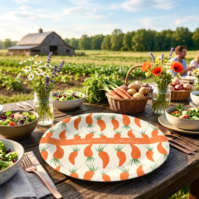 Botanische Karotten-Sammlung Pappteller (Von Creator hochgeladen)