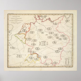 Botanische Karte von Deutschland Poster