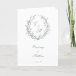 Botanische Keilhochzeit von Sage Green Monogram Programm