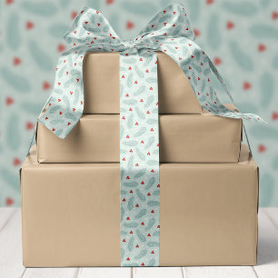 Botanische Kiefernadeln und Beeren Weihnachten Satinband