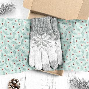 Botanische Kiefernadeln und Beeren Weihnachten Seidenpapier