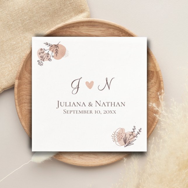 Botanische Klassische Einfache moderne Initialen M Serviette (Von Creator hochgeladen)