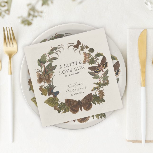 Botanische kleine Liebe Bug Baby Dusche Serviette (Von Creator hochgeladen)