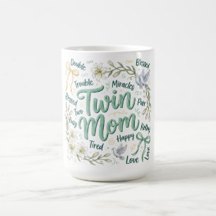 Botanische Kokette Muttertag/Zwillinge Mama Kaffeetasse