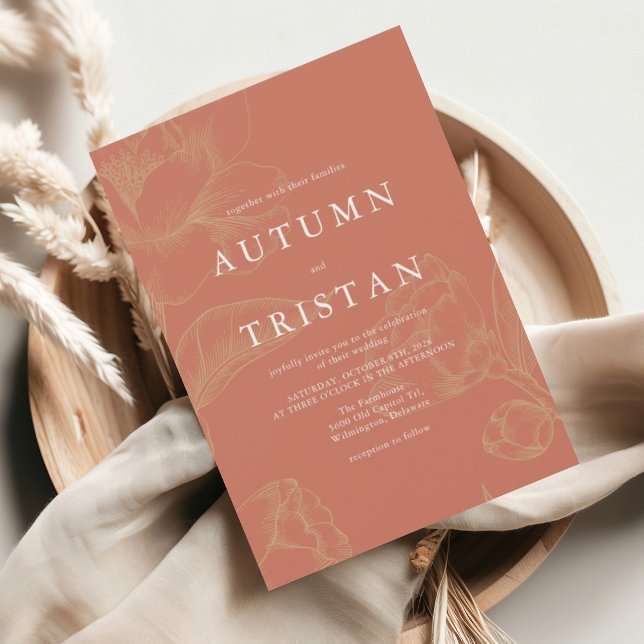 Botanische Korallenhochzeit ELENA Einladung (Von Creator hochgeladen)