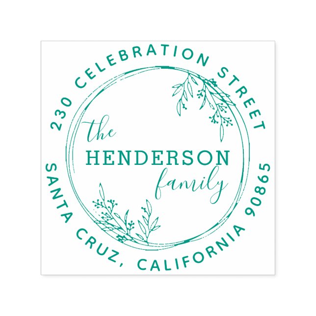 Botanische Kräne-Runde-Rücksendeadresse Permastempel (Design)