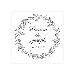 Botanische Kranzhochzeit Gummistempel