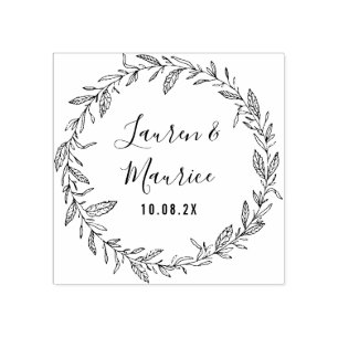Botanische Kranzhochzeit Gummistempel