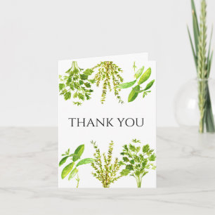 Botanische Kräuter Thyme Mint Watercolor Vielen Da Einladung