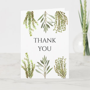 Botanische Kräuter Zitronen Aquarell Danke Einladung