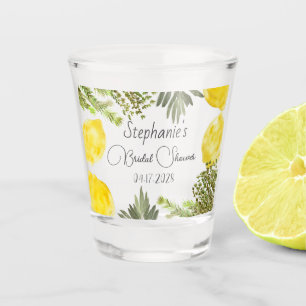Botanische Kräuter Zitronen Wasserfarbenes Brautpa Schnapsglas