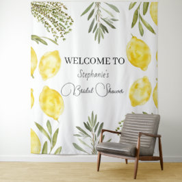 Botanische Kräuter Zitronen Wasserfarbenes Brautpa Wandteppich