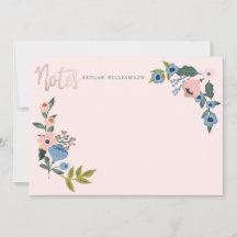 Botanische Kreidenotizen in Rosa und Blau