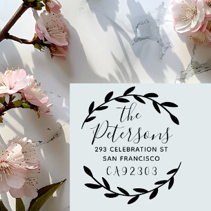 Botanische Krustenfamilie Name Script-Rücksendeadr Permastempel