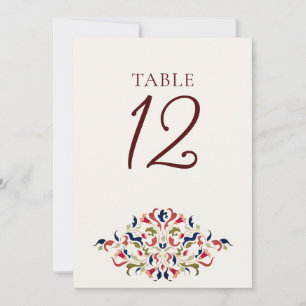 Botanische Kunst Florale Paisley-Hochzeit Tischnum Einladung