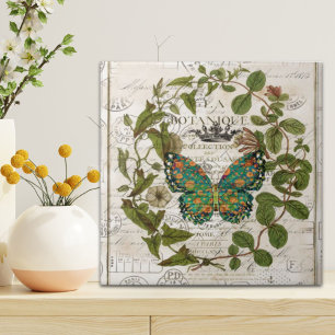 botanische Kunst französische Land Schrift Blatt S Fliese