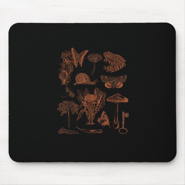 Botanische Kunst, Froschpilze Goblincore Ästhetik- Mousepad (Vorne)