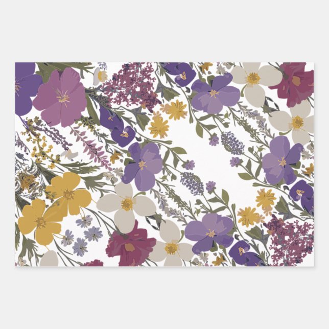 Botanische Kunst Geschenkpapier Set (Vorderseite)