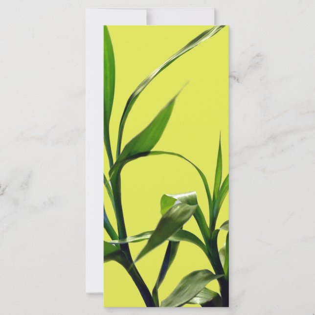 botanische Kunst Glück Bambusgrün Blätter Lesezeic (Vorderseite)