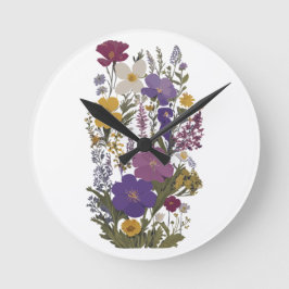 Botanische Kunst Runde Wanduhr