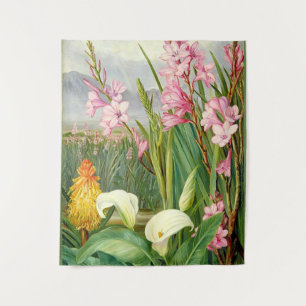 Botanische Kunst: Schönheiten des Sumpfes Wandteppich