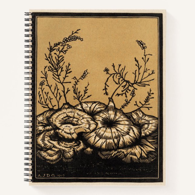 Botanische Kunstblühende Pflanze Notizbuch (Vorderseite)