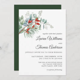 Botanische Landschaft und Berries Hochzeit Einladung