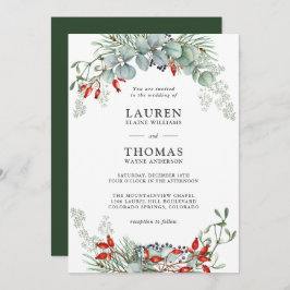Botanische Landschaft und Berries Hochzeit Einladung