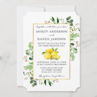 Botanische Landschaft Wasserfarben Lemons Wedding