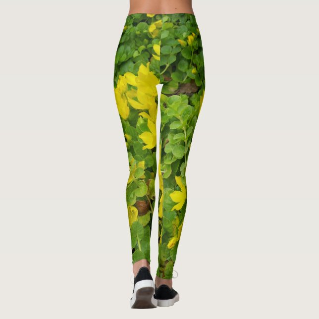 Botanische Leggings Creeping Jenny XS XL Joggen (Rückseite)