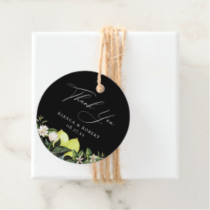 Botanische Lemons Hochzeit danke Ihnen für Tags Geschenkanhänger