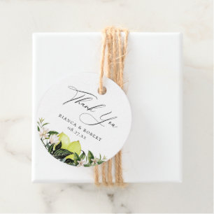 Botanische Lemons Hochzeit danke Ihnen für Tags Geschenkanhänger