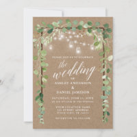 Botanische Lichter Holz Kalligrafie Kraft Hochzeit