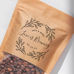 Botanische Liebe Brautpaar Kaffeegunst zur Hochzei Gummistempel