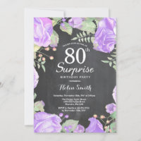 Botanische Lila Blumenüberraschung 80. Geburtstag