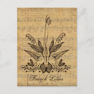 Botanische Lilien Postkarte