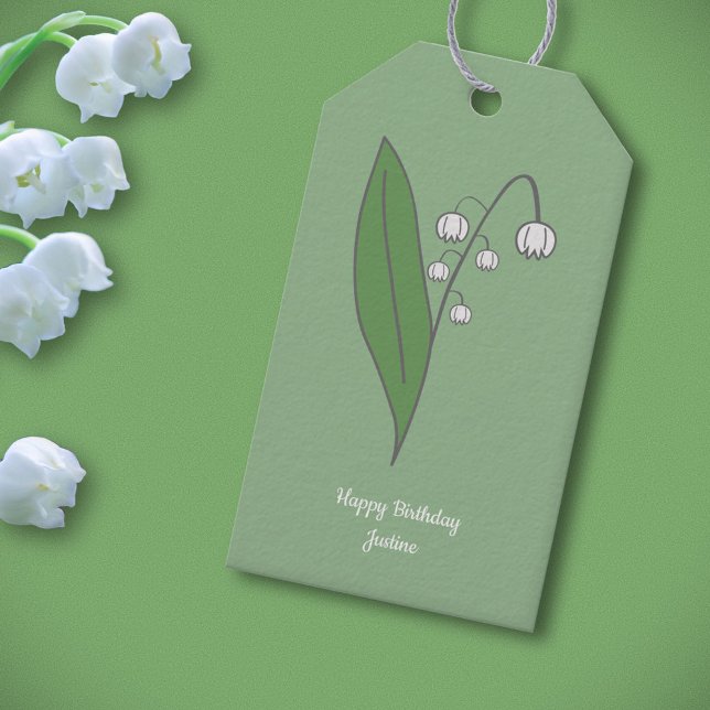 Botanische Lily der Blume Valley Pastel Geschenkanhänger (Botanical Lily of the Valley Gift Tags)